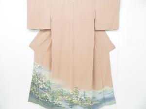 リサイクル　色留袖　桜閣流水文　一つ紋入り　着物